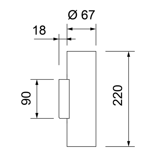 WANDAUFBAULEUCHTE WALO LED 2xGU10, IP20, schwarz, exkl. Treiber
