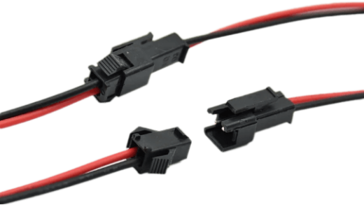 1000mm Kabel AWG20 rot/schwarz mit Stecker