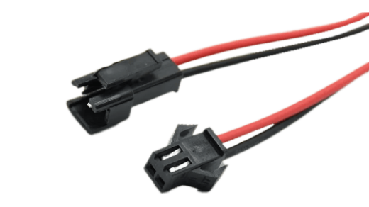 500mm Kabel AWG20 rot/schwarz mit Stecker