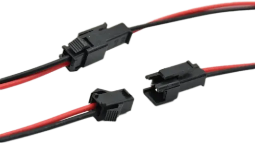 500mm Kabel AWG20 rot/schwarz mit Stecker