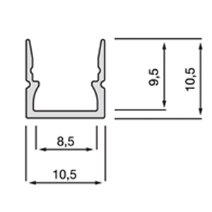 Bologna MINI - Aluminiumprofil - 10,5x10,5