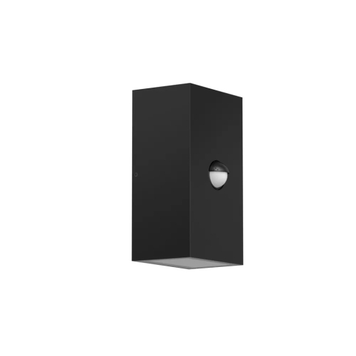 LED-Wandleuchte 2x5W 3000K, Ein/Aus, IP65, schwarz PIR-Sensor