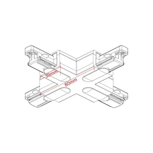 GLOBAL Track Kreuz - Verbinder Weiss/schwarz/grau