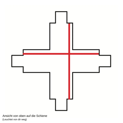 GLOBAL Track Kreuz - Verbinder Weiss/schwarz/grau