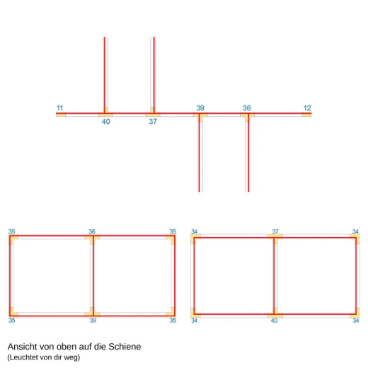 GLOBAL Track Kreuz - Verbinder Weiss/schwarz/grau