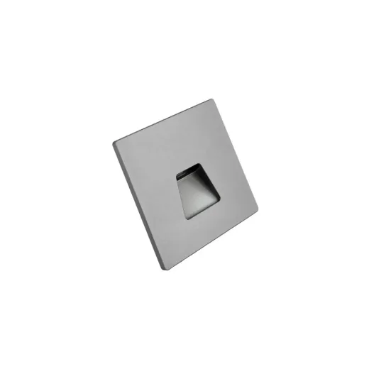Wandeinbauleuchte LED 86×86mm, 2,5W, 3000K, CRI 90, ON/OFF, IP65, breitstrahlend, silbergrau