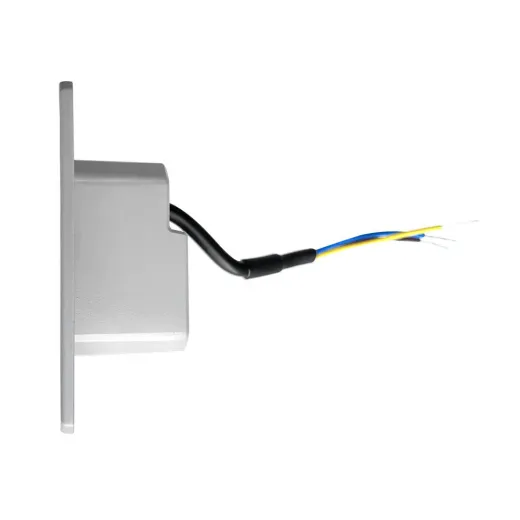 Wandeinbauleuchte LED 86×86mm, 2,5W, 3000K, CRI 90, ON/OFF, IP65, breitstrahlend, silbergrau