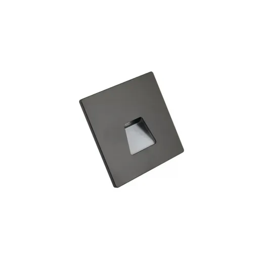 Wandeinbauleuchte LED 86×86mm, 2,5W, 3000K, CRI 90, ON/OFF, IP65, breitstrahlend, schwarz