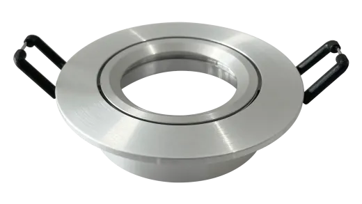 Deckeneinbauring - Fassung Loch=Ø68mm - Aussen Ø85mm, schwenkbar, Alu Chrom