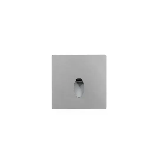 Wandeinbauleuchte LED 86×86mm, 2,5W, 3000K, CRI 90, ON/OFF, IP65, engstrahlend, silbergrau