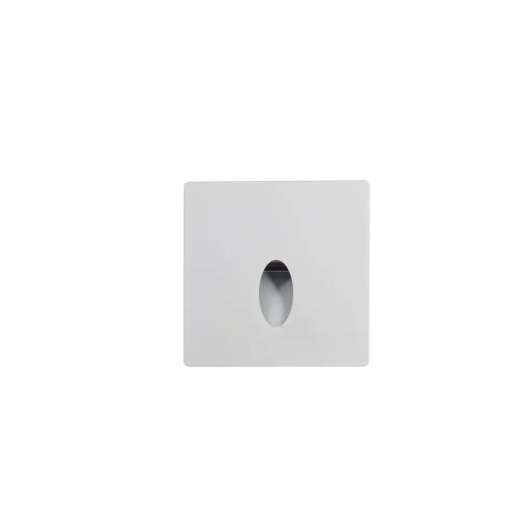 Wandeinbauleuchte LED 86×86mm, 2,5W, 3000K, CRI 90, ON/OFF, IP65, engstrahlend, weiss