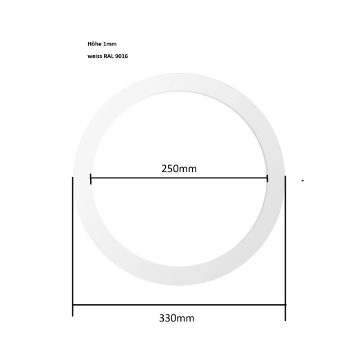 Abdeckring Ø250-330mm zu Downlight mit Loch 230-260mm weiss