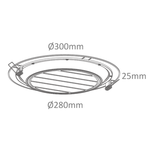 LED-Deckenstrahler 22W, (A:Ø300-Loch:Ø280), 2050lm, 30-40-5000K, CRI90, IP20, Ph.Dim
