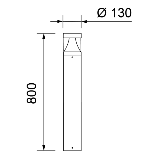 LED Pollerleuchte Tom Concave Round II LED- H 800mm