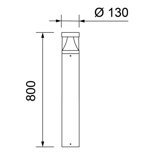 LED Pollerleuchte Tom Concave Round II LED- H 800mm