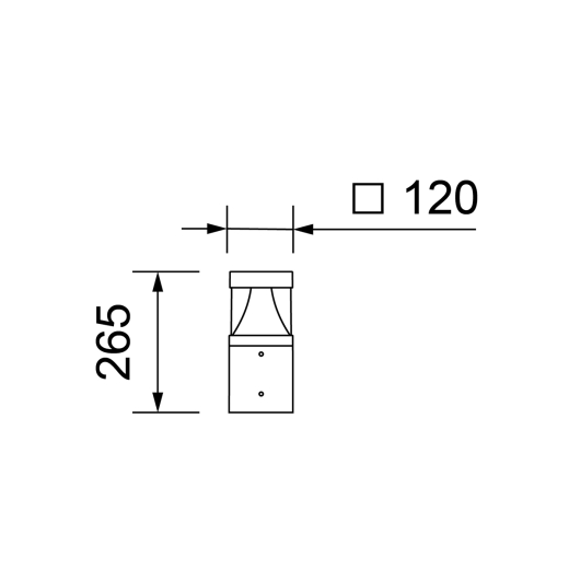 LED Pollerleuchte Tom Concave Square II LED- H 265mm