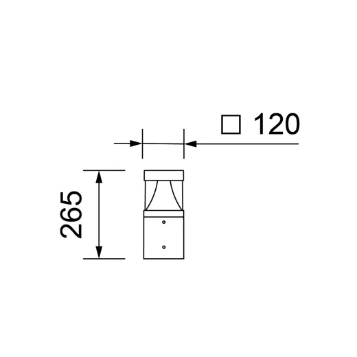 LED Pollerleuchte Tom Concave Square II LED- H 265mm