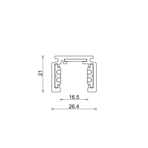 Aufbau-Magnetschiene T1 - 48V, 2m, weiss oder schwarz