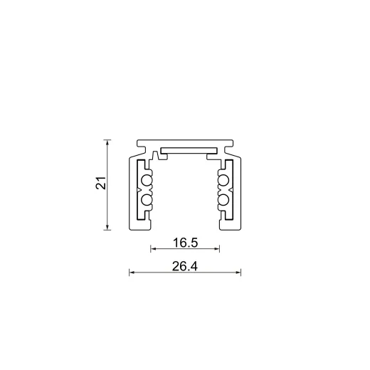 Aufbau-Magnetschiene T1 - 48V, 2m, weiss oder schwarz