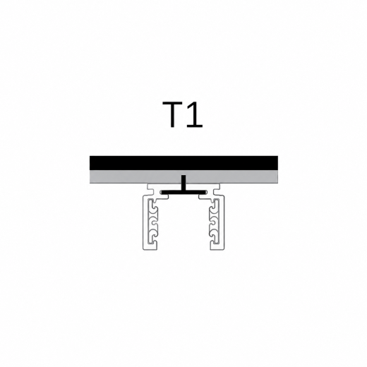 Aufbau-Magnetschiene T1 - 48V, 2m, weiss oder schwarz