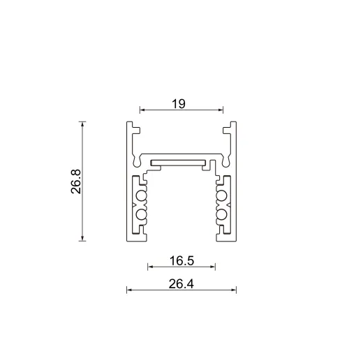 Aufbau-Magnetschiene T4 - 48V, 2m, weiss oder schwarz