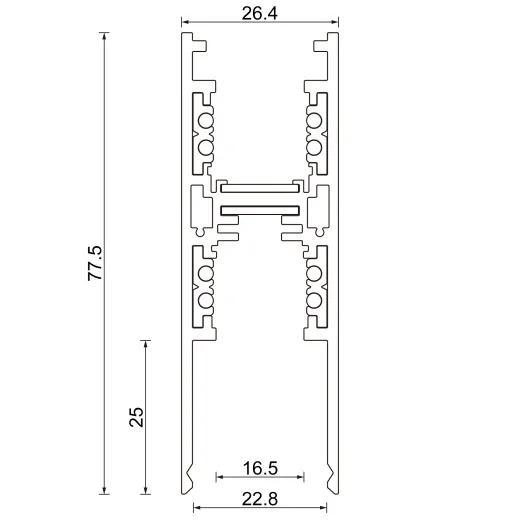 Aufbau-Magnetschiene T5 - 48V, 2m, weiss oder schwarz