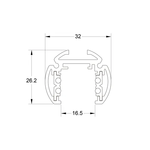 Aufbau-Magnetschiene T6 - 48V, 2m, weiss oder schwarz