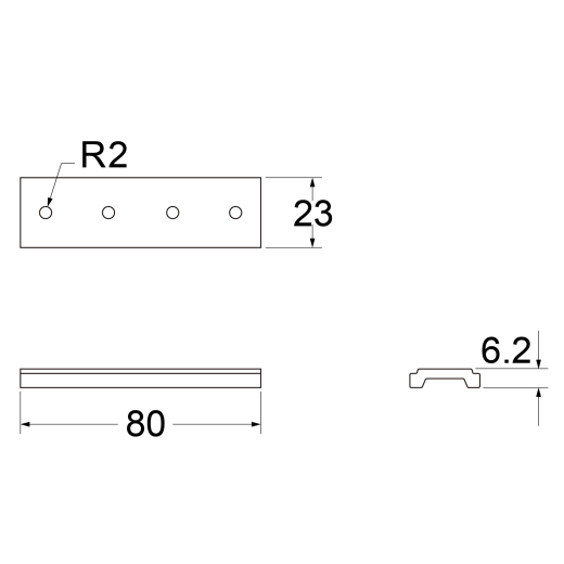 Montageplatte für Aufbauschiene, weiss oder schwarz