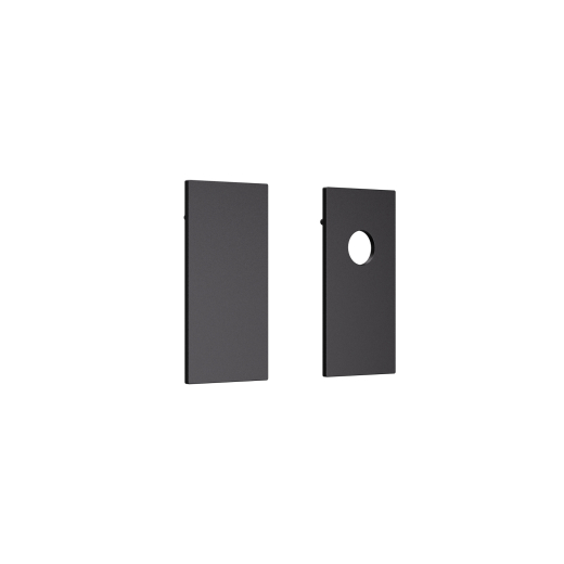 Endkappen-Set (geschlossen + mit Kabeldurchlass), weiss oder schwarz