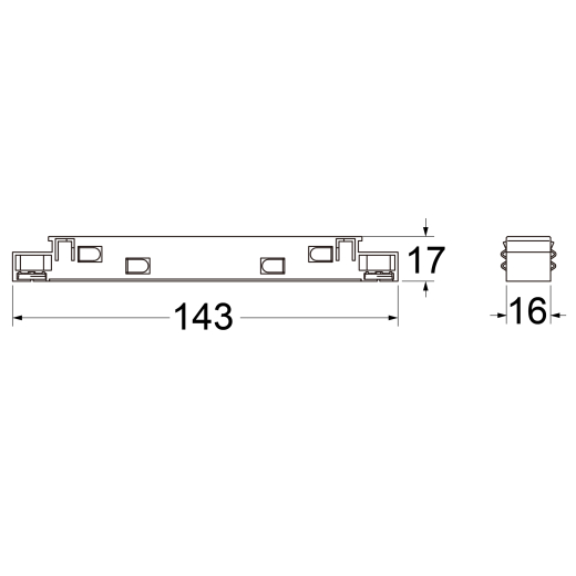 I-Verbinder (Linearverbinder), leitend weiss oder schwarz