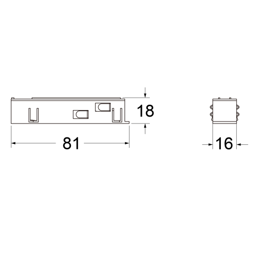Endeinspeiser für Aufbau-Magnetschiene weiss oder schwarz