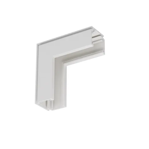 Eckstück 90° (starr) für Schienenprofil T1, nicht leitend, weiss oder schwarz