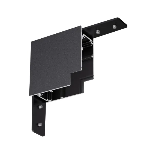 Eckstück 90° (starr) mit Montagewinkel für Schienenprofil T2, nicht leitend, weiss oder schwarz