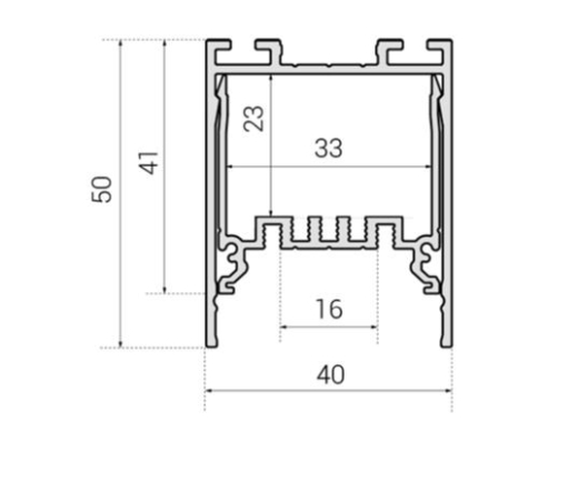 Aluminiumprofil FLORENZ 40x50mm alu natureloxiert - bis 5m am Stück