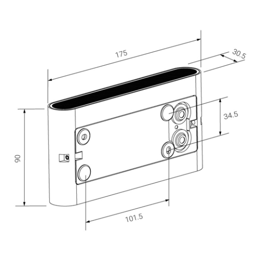LED-Wandleuchte 2x30°, 10W, 30/40/5700K, CRI80, Ein/Aus, IP65, anthrazit