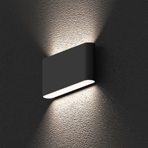 LED-Wandleuchte 2x30°, 10W, 30/40/5700K, CRI80, Ein/Aus, IP65, anthrazit