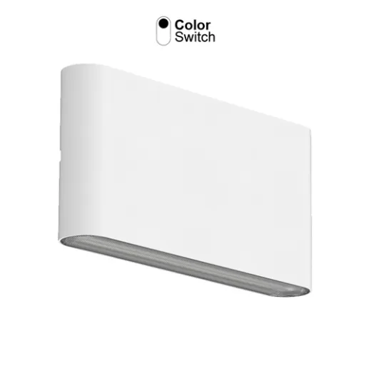 LED-Wandleuchte 2x30°, 10W, 30/40/5700K, CRI80, Ein/Aus, IP65, weiss