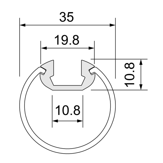 LED-Aluminiumprofil Orbit 35 - 19.8x10.8mm - 3m am Stück