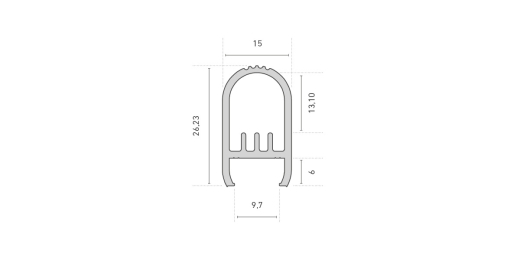 LED Aluminiumprofil Napoli 15×26,23mm - bis 3m am Stück