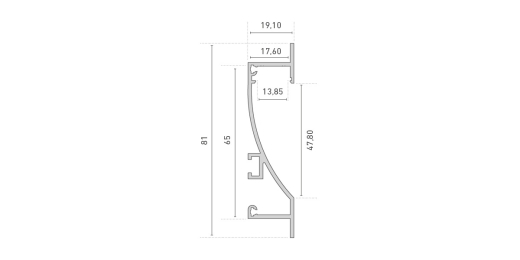 LED-Aluminiumprofil Napoli 81×19,1mm - bis 3m am Stück