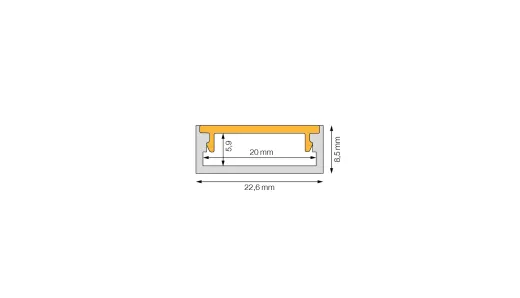 LED-Aluminiumprofil DUO.FLAT 24.5x7mm - bis 3m am Stück