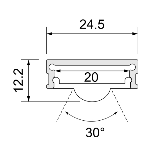 Aluminiumprofil Nexo - 24.5x7.7mm - 3m