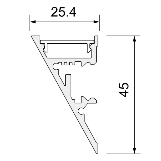 Wandprofil Evaro 25x45mm - 3m am Stück