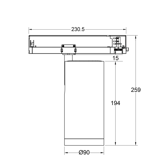 3-Ph Strahler VIBE 30W, 15-60°, CRI90, 2500lm schwarz DIM CASAMBI - Tunable White, 2700-6500K