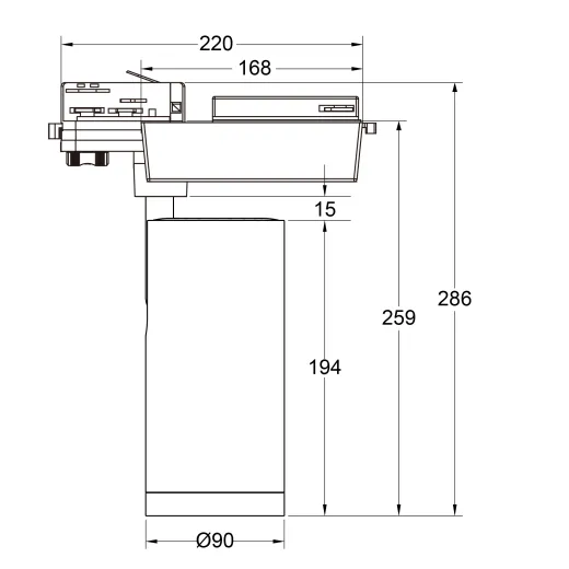 3-Ph Strahler VIBE 30W, 15-60°, CRI90, 2500lm schwarz DIM CASAMBI - Tunable White
