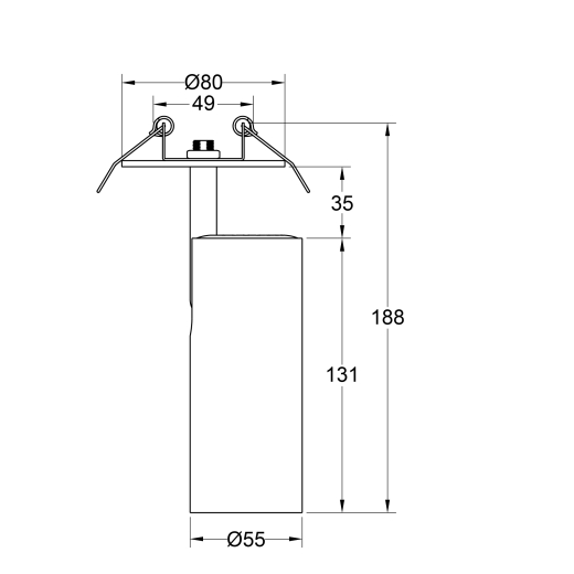 3-Ph Strahler VIBE 10W Fixoptik, 15°/24°/36°/60°, CRI97, 1000lm, DimOnBody, Baldachin Einbaubau sz