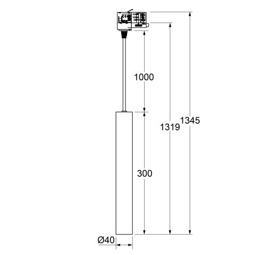 1-Ph Pendelleuchte MINI 6W, 15-50°, CRI90, 500lm, ON/OFF sz