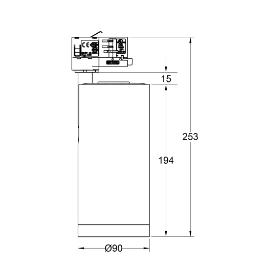 3-Ph Strahler VIBE 30W, 15-60°, CRI97, 2500lm, weiss, DimOnBody ws