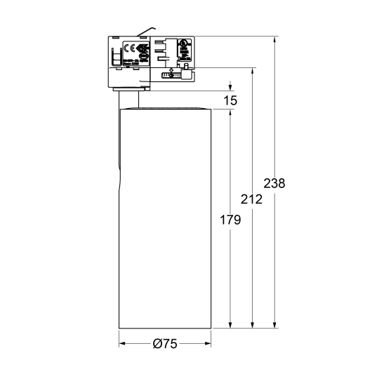 3-Ph Strahler VIBE 20W Fixoptik, 15°/24°/36°/60°, CRI97, 2000lm, Ph.Dim sil