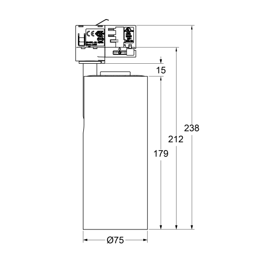 3-Ph Strahler VIBE 20W Fixoptik, 15°/24°/36°/60°, CRI97, 2000lm, DimOnBody sz